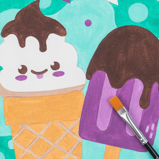 VIVID by Brea Reese® Ice Cream Acrylic Paint-by-Number Kit